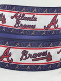 ATLANTA BRAVES inspired grosgrain ribbon and/or coordinating 1" flatbacks. Perfect for many different crafts.