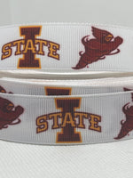 IOWA STATE CYCLONES inspired grosgrain ribbon and/or coordinating 1" flatbacks. Perfect for hair bows and many other crafts.