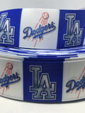 LOS ANGELES DODGERS inspired grosgrain ribbon and/or coordinating 1" flatbacks. Perfect for bow making and many other crafts.