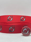 NEW JERSEY DEVILS inspired 7/8" grosgrain ribbon and/or coordinating 1" flatbacks.  Perfect for bow making and many other crafts.