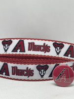 ARIZONA DIAMONDBACKS inspired grosgrain ribbon and/or coordinating 1" flatbacks. Perfect for bow making and many other crafts.