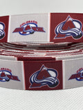 COLORADO AVALANCHE  inspired grosgrain ribbon and/or coordinating 1" flatbacks. Perfect for hair bows and many other crafts.