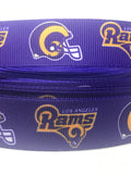 Los Angeles Rams inspired grosgrain ribbon and/or coordinating 1" flatbacks.  Perfect for bow making and many other crafts.