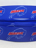 Buffalo Bills inspired grosgrain ribbon and/or coordinating 1" flatbacks.  Perfect for bow making and many other crafts.