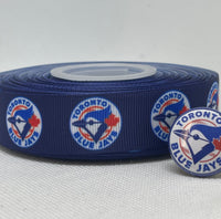 TORONTO BLUE JAYS inspired 7/8" grosgrain ribbon and/or coordinating 1" flatbacks. Perfect for hair bows and many other crafts.