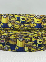 MINIONS inspired grosgrain ribbon and/or coordinating 1" flatbacks. Perfect for bow making and many other crafts.