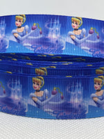 PRINCESS CINDERELLA inspired grosgrain ribbon and/or coordinating 1" flatbacks. Perfect for bow making and many other crafts.